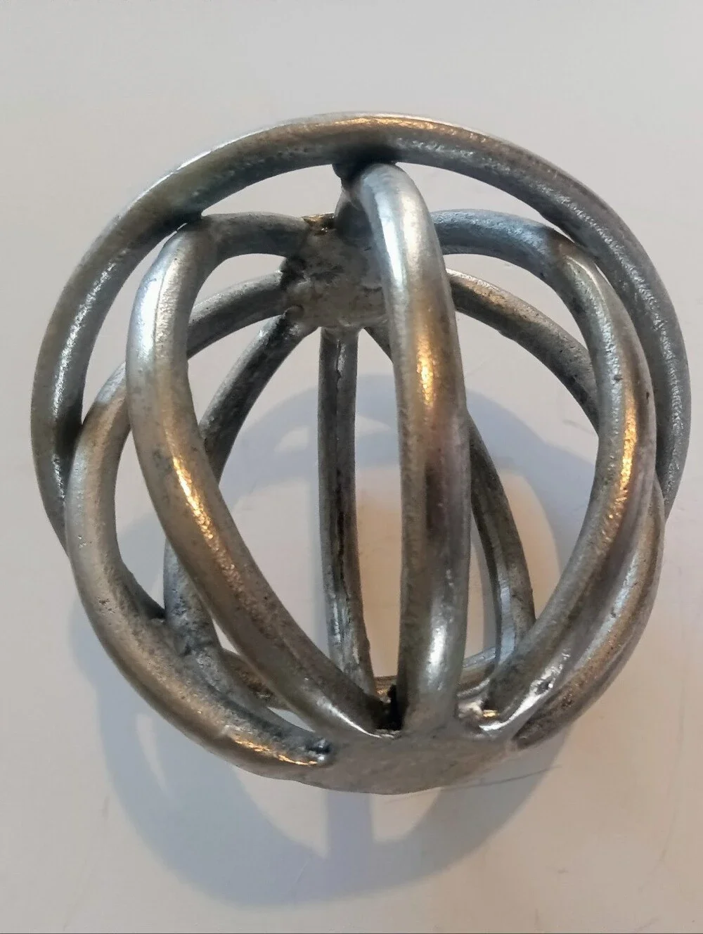 Z Gallerie Decorative Metal Orb Sculpture - Silver